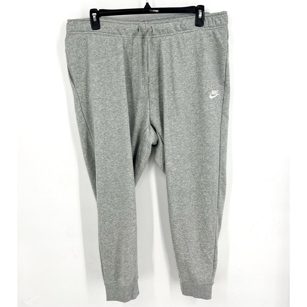 NIKE Womens Club Fleece Mid-Rise Jogger Pants 3X Grey White Sweatpants NWT