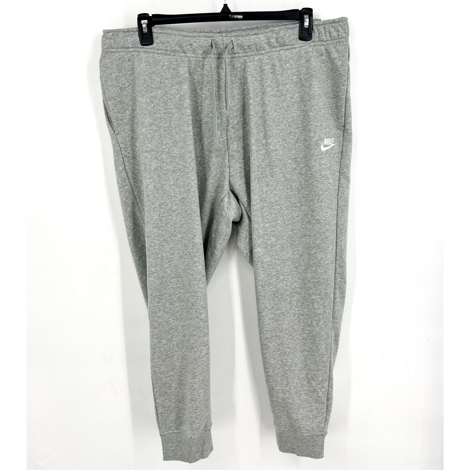 NIKE Womens Club Fleece Mid-Rise Jogger Pants 3X Grey White Sweatpants NWT