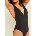 ANDIE SWIM Sardinia One Piece Plunge Swimsuit Medium Tall Black