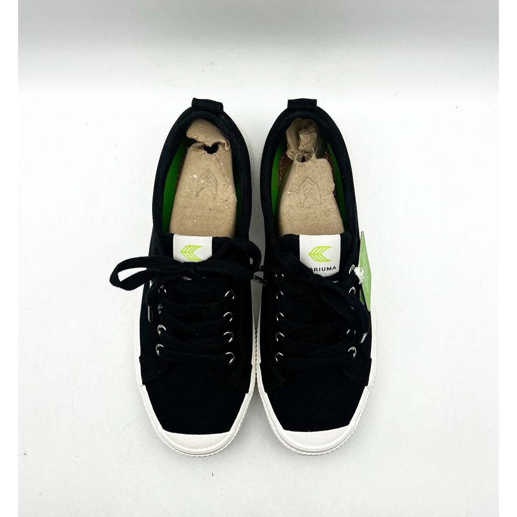 Cariuma Womens OCA Low Top Sneakers Size 6.5 Black Canvas Organic Cotton NIB