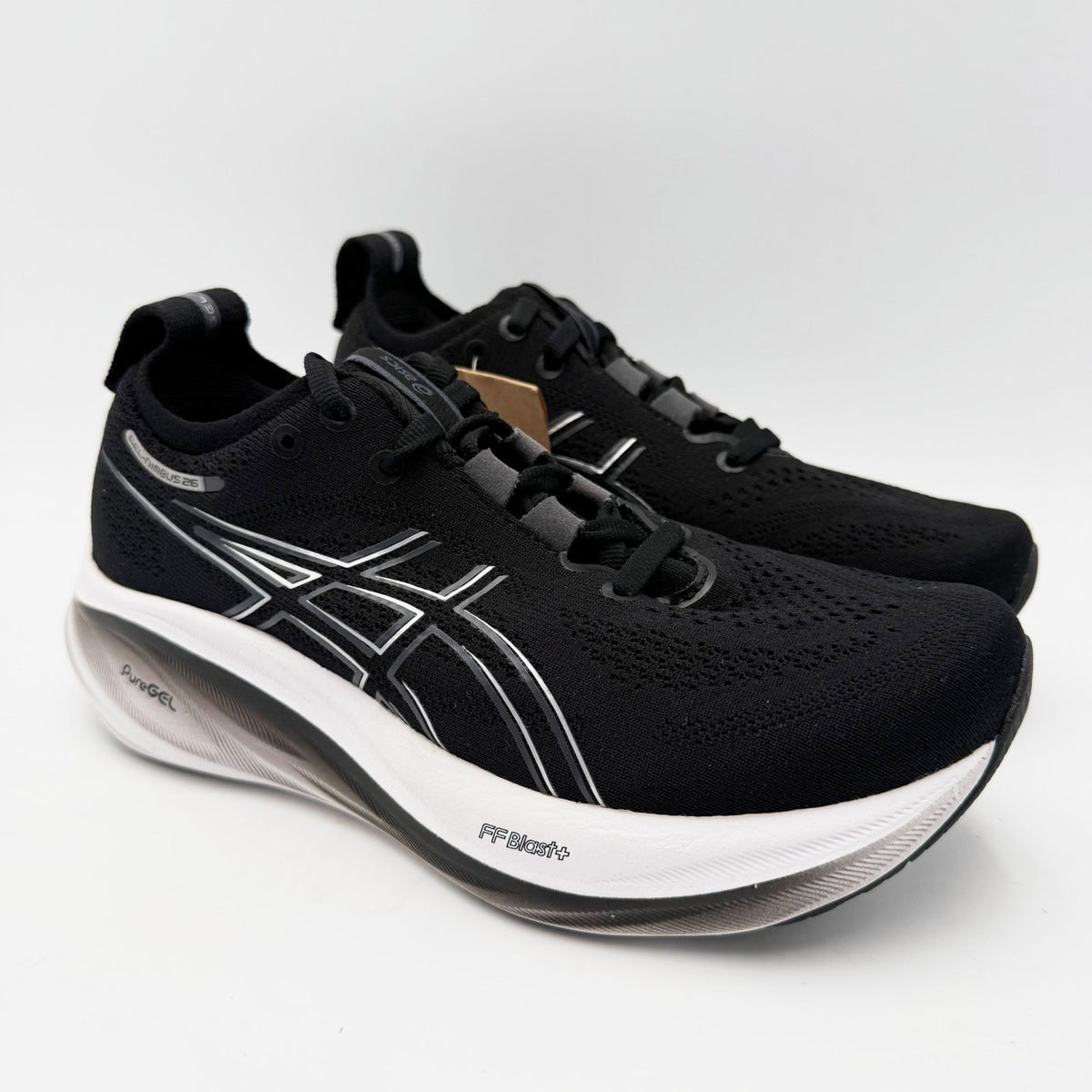 ASICS Womens Gel-Nimbus 26 Athletic Shoes Size 5 Wide EU 35.5 Black Grey NWT