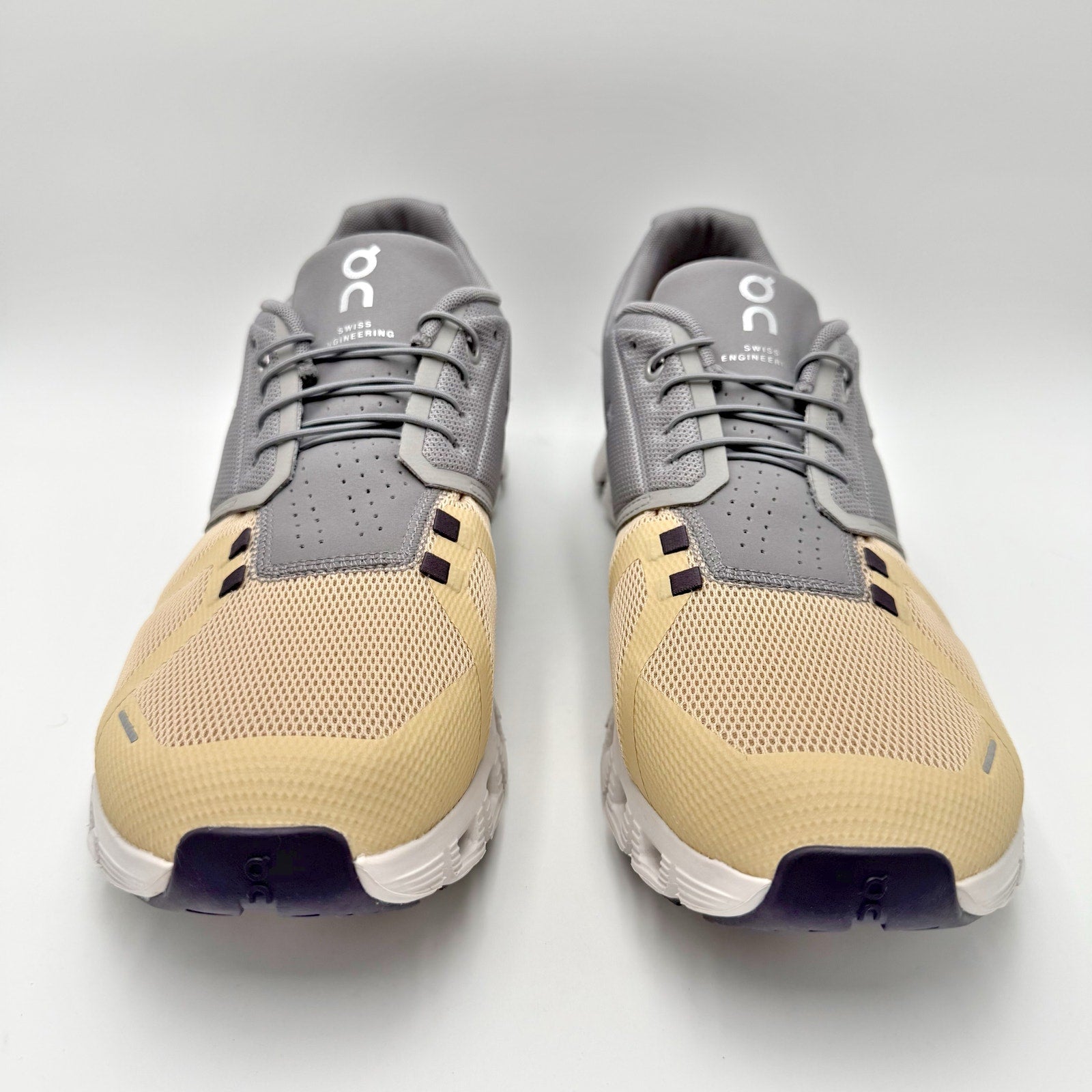 ON Mens Cloud 5 Running Shoes US 14 EU 49 Beige Grey Athletic Sneakers NIB