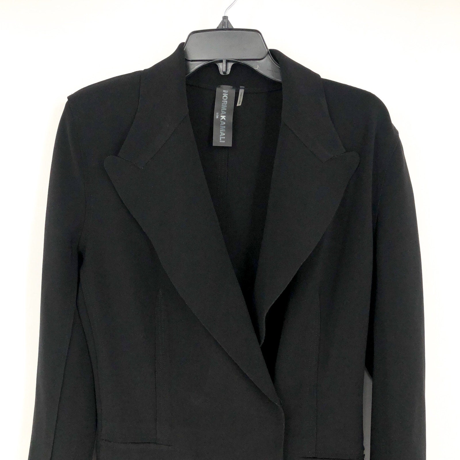 NORMA KAMALI Women's Classic Double-Breasted Jacket Small 36 Black Blazer NWT