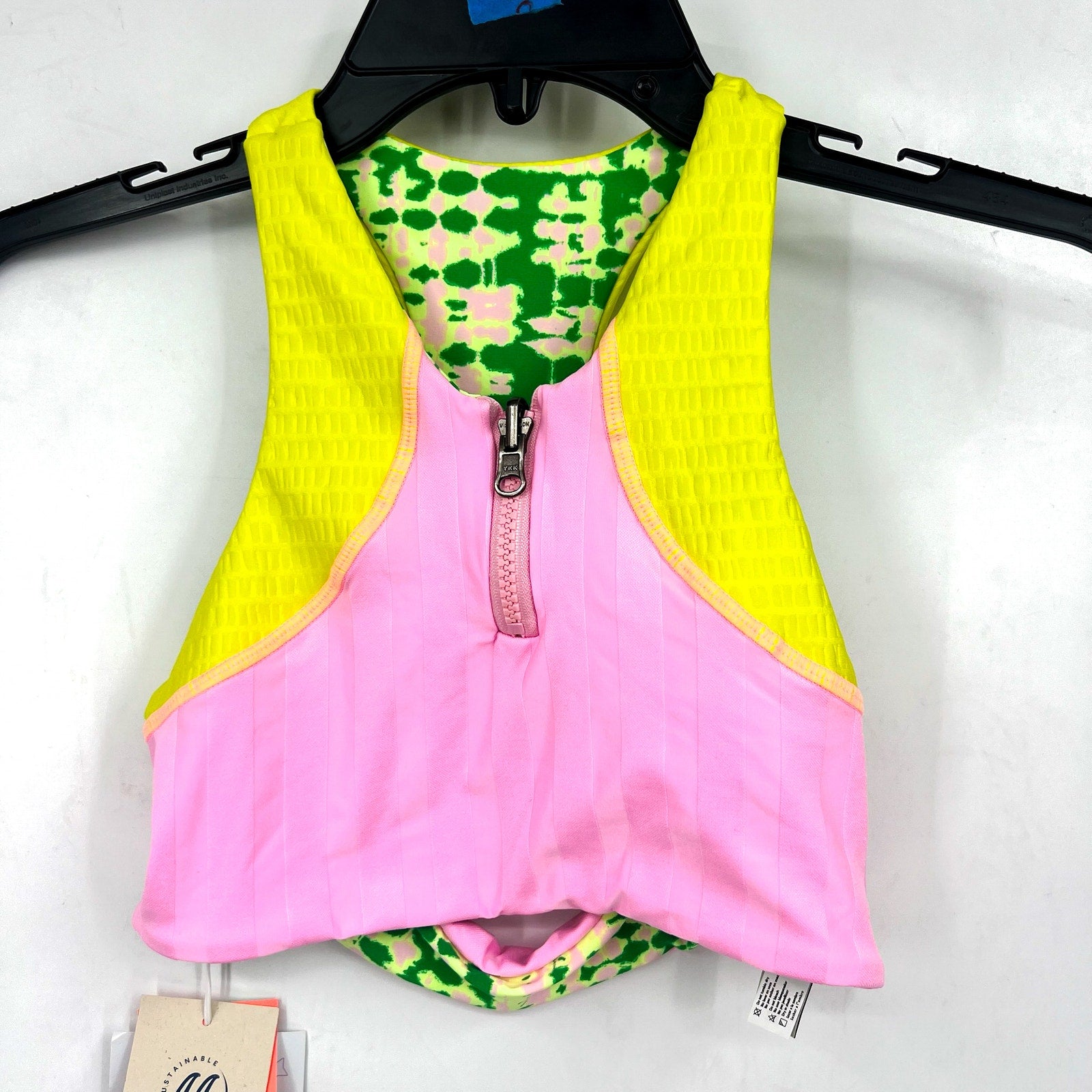MAAJI Girl's Reversible Blush Rose Poppy Swim Set Size 12 Pink Green Multi NWT