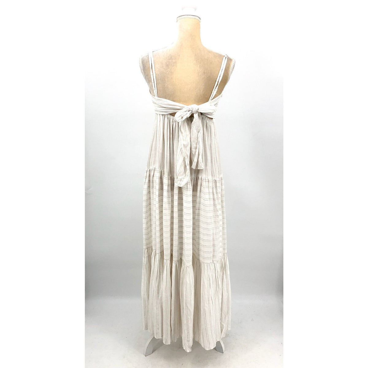 L*SPACE Women's Santorini Summer Maxi Dress Medium Cream Medium Tank NWT