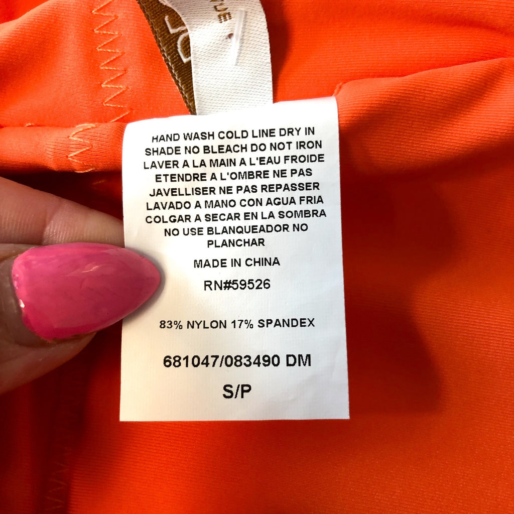 BECCA Women's Baja Mar One Piece Swimsuit Small Orange Carrot High Neck NWT
