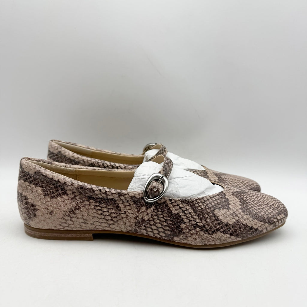 Dolce Vita Womens Anneke Mary Jane Flats US 7 M Sand Snake Embossed NWOB