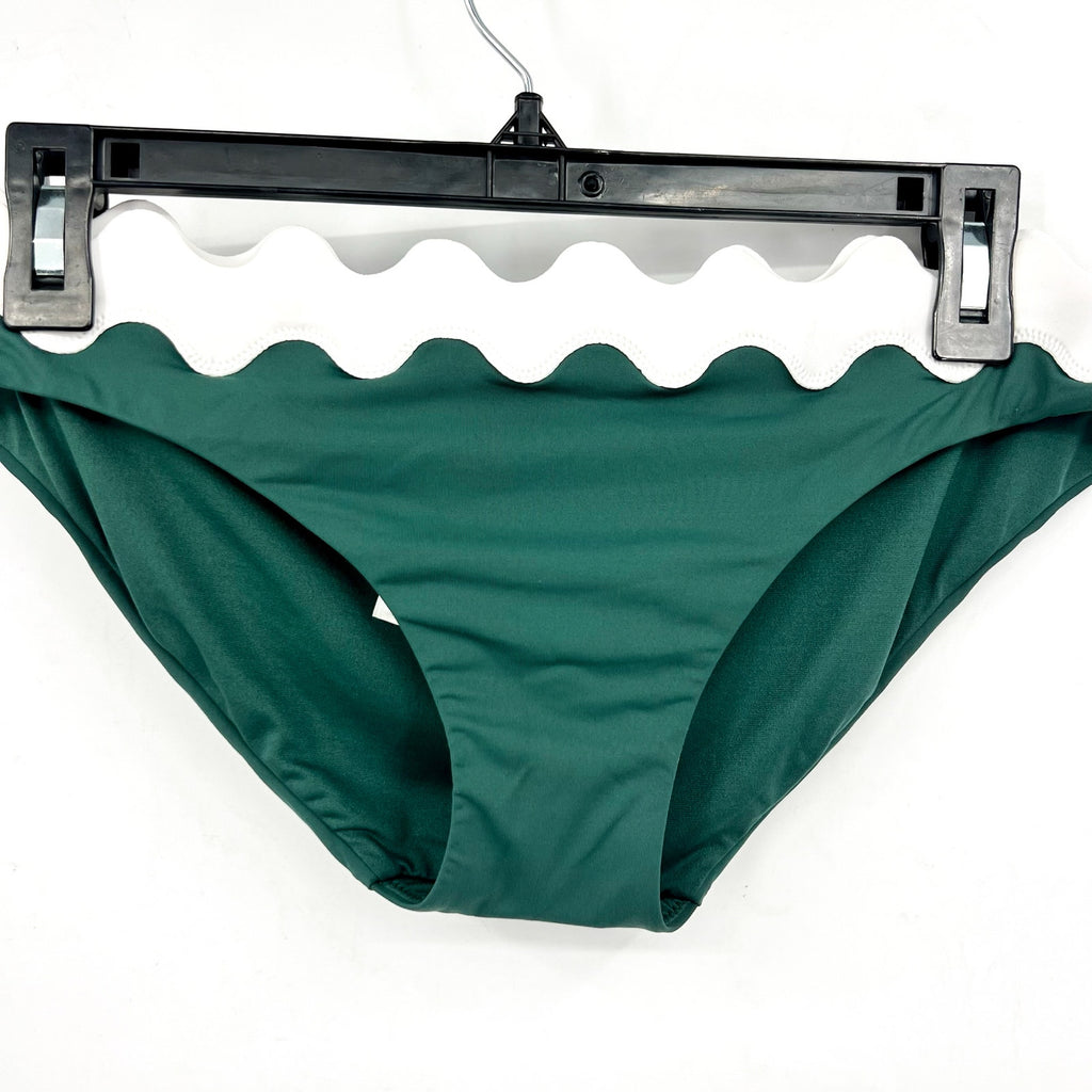 SEAFOLLY Women's Gia Ric Rac Hipster Bikini Bottom Size 6 Green White NWT
