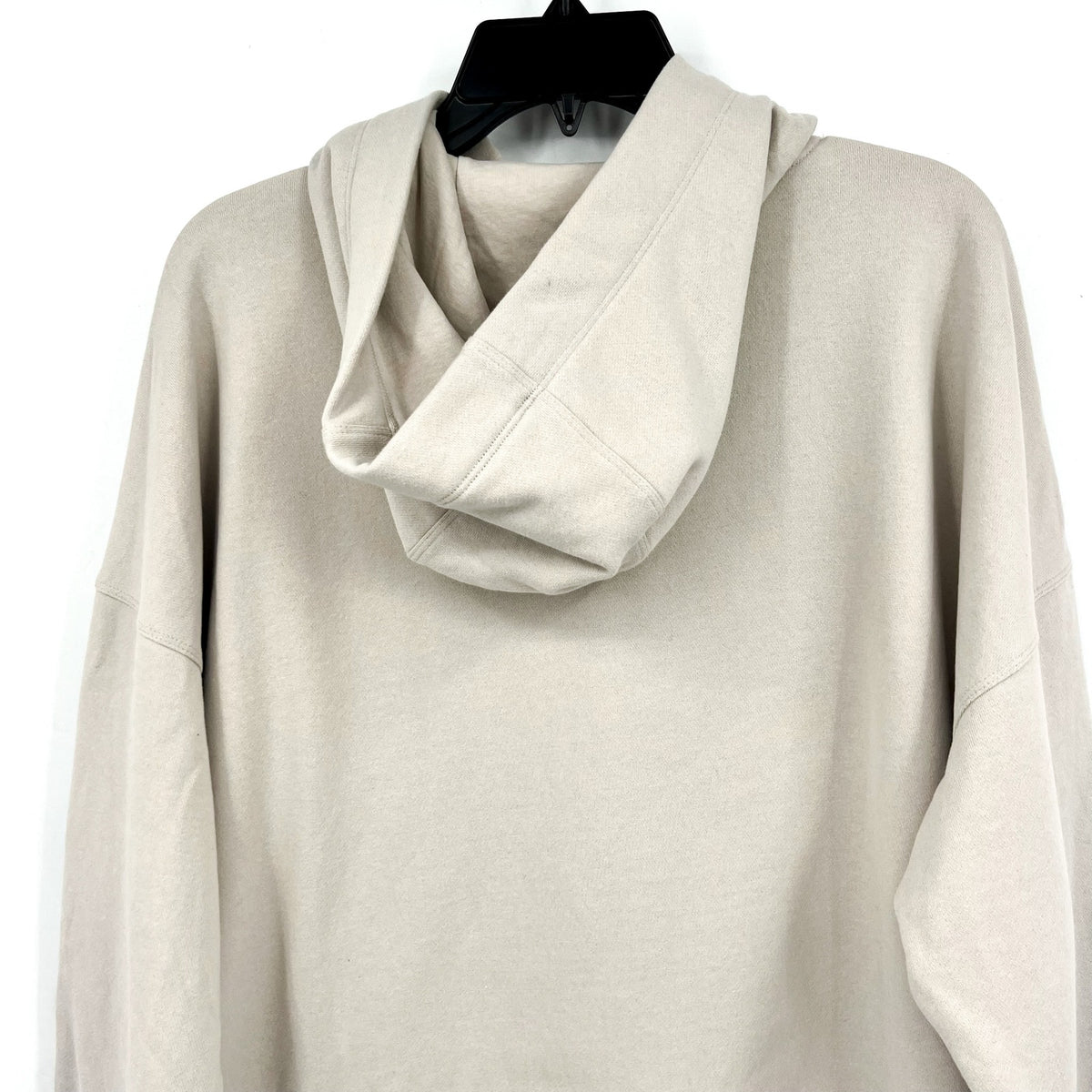 DKNY Women's Sequin Fleece Hoodie Large Taupe Tan Pullover Sweatshirt NWT