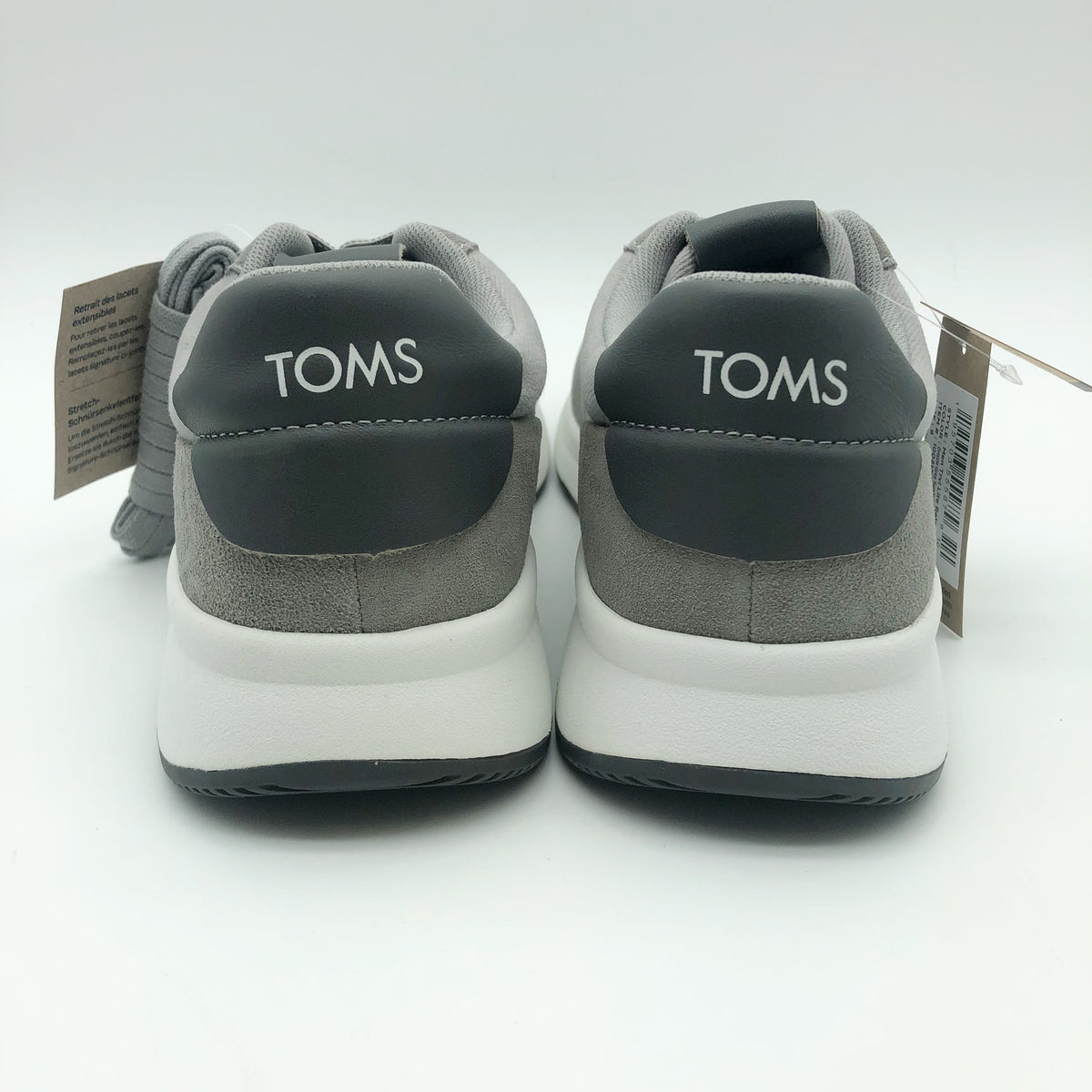 Toms Mens TRVL LITE Retro Runner Sneakers Size 9 Drizzle Grey Suede Twill NIB