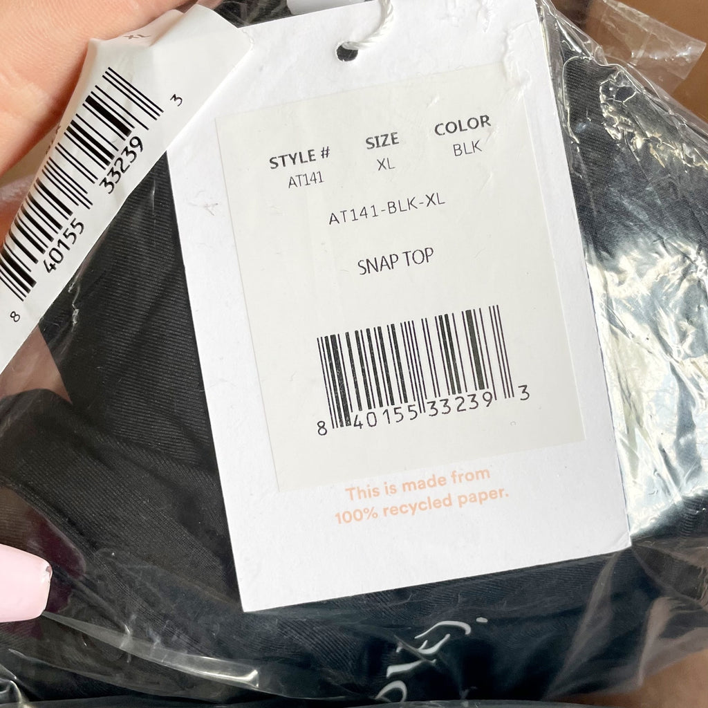 ANDIE SWIM Women's The Snap Tankini Top XL D Flat Black Square Neck NWT