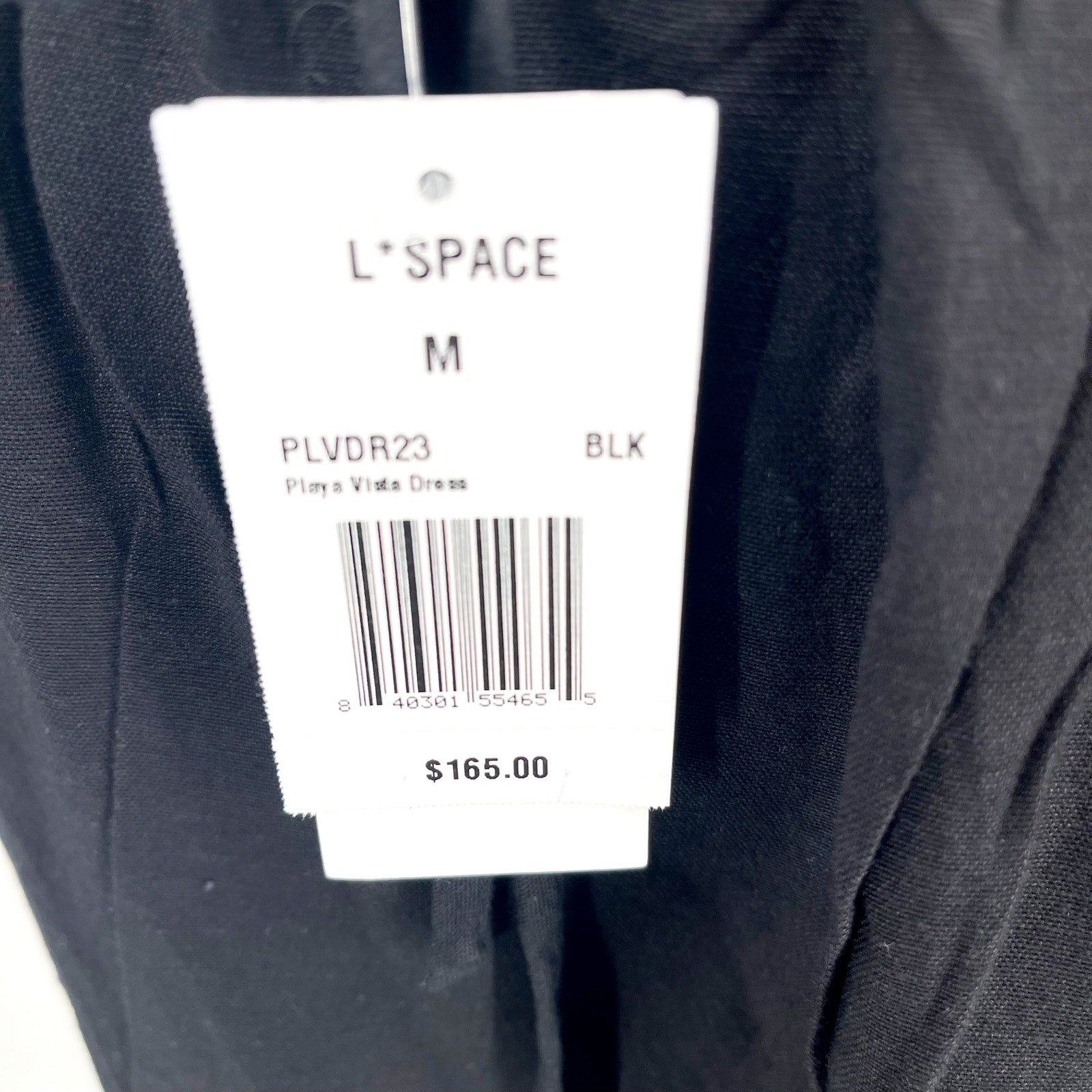 L*SPACE Women's Playa Vista Maxi Dress Medium Black Criss-Cross Linen Cotton NWT