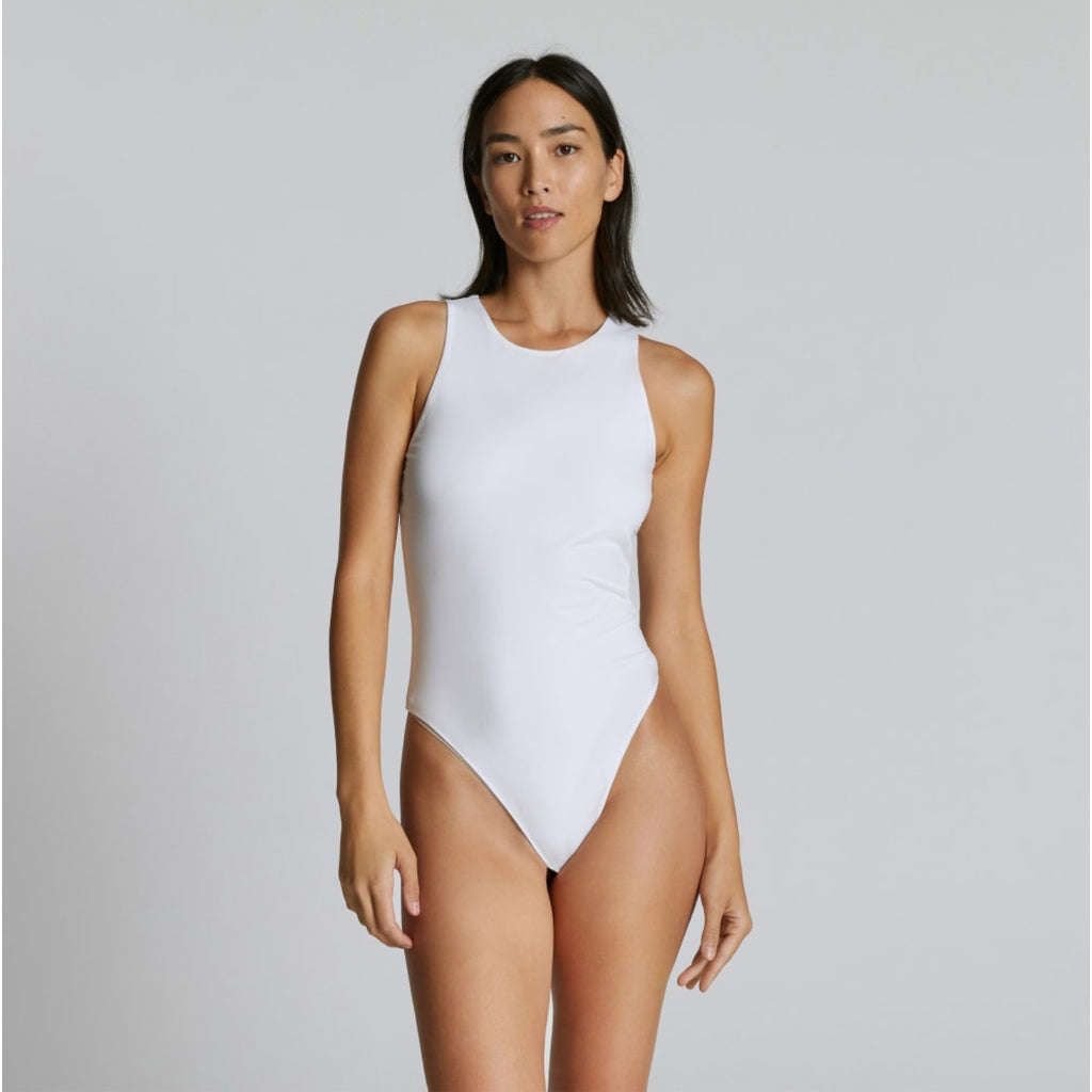 EVERLANE Women's The Cutaway Tank Bodysuit Small White Sleeveless NWT