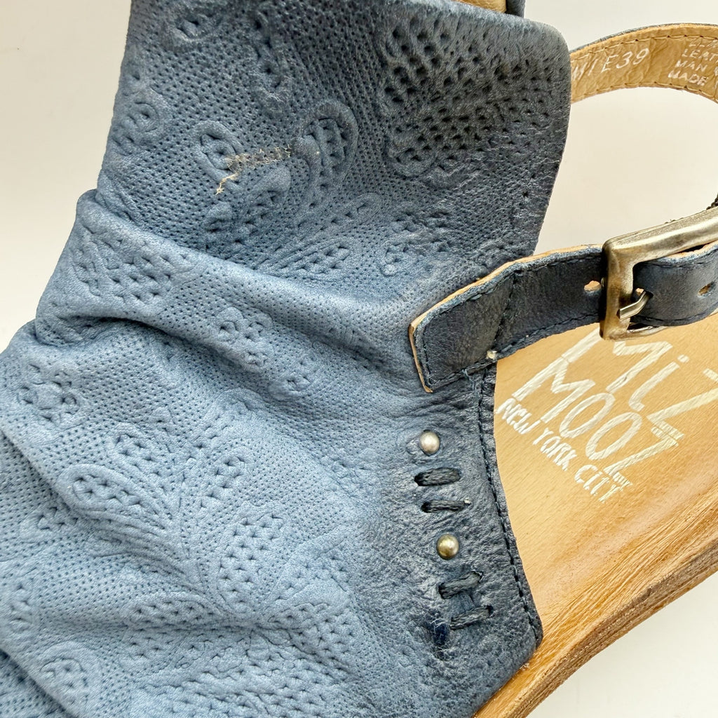 Miz Mooz Womens Fermie Sandals EU 39 US 8.5 Blue Leather NWOB