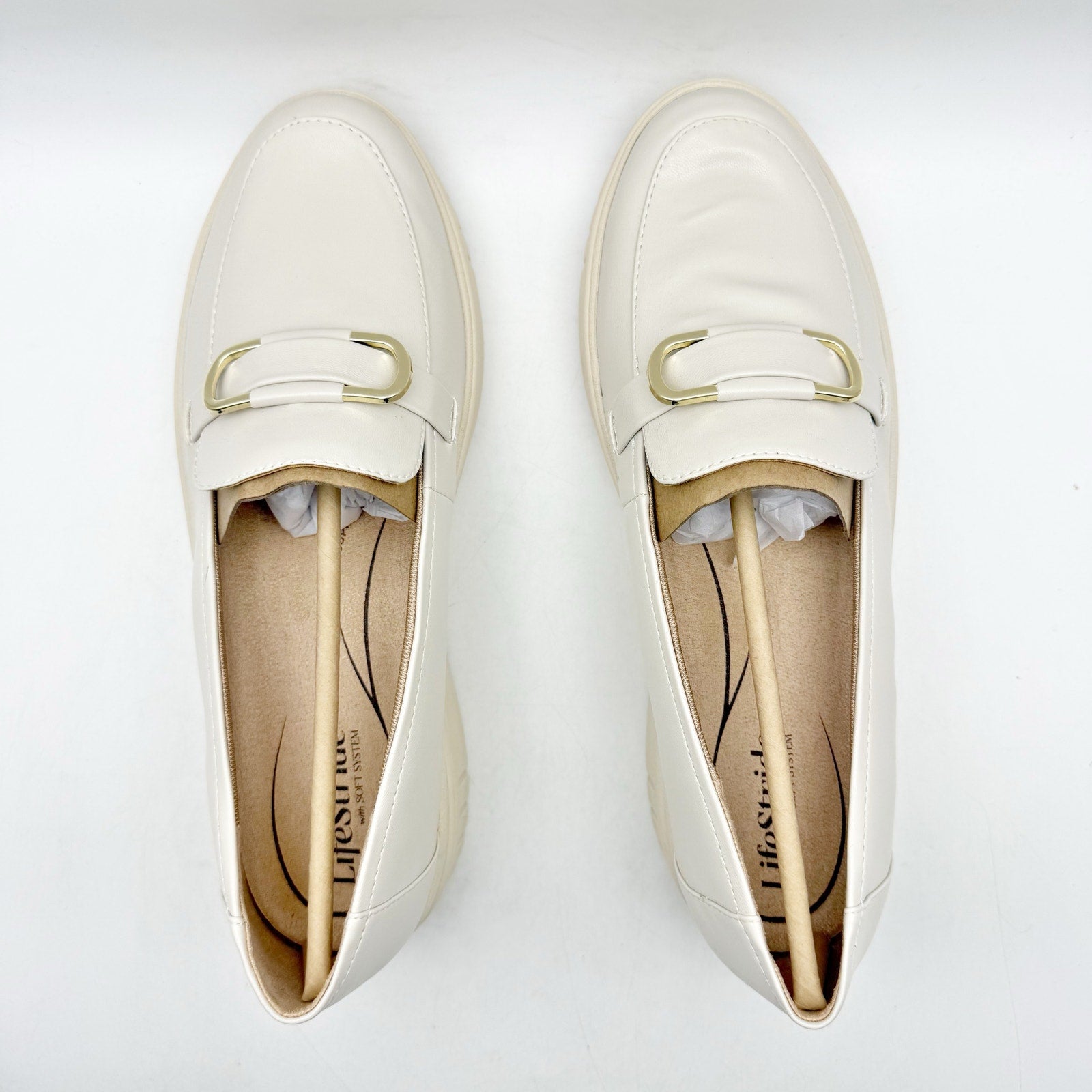LifeStride Womens Genevabit Loafers US 11 M EU 42 Bone Off White NIB