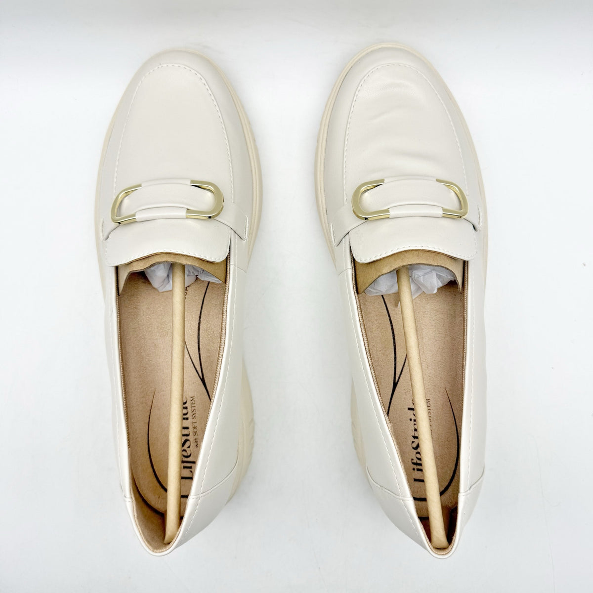 LifeStride Womens Genevabit Loafers Size 11 M EU 42 Bone Off White NIB