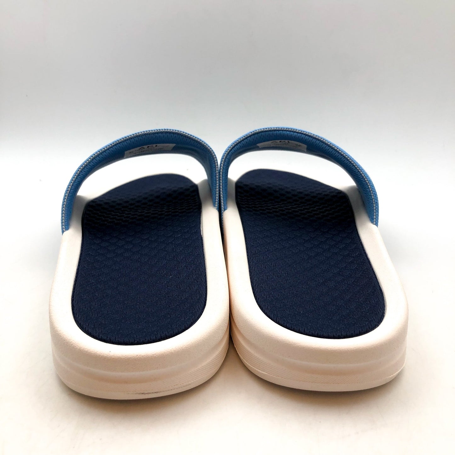 APL Mens Big Logo TechLoom Slide Sandals US 11 EU 44.5 White Blue Slip On NIB