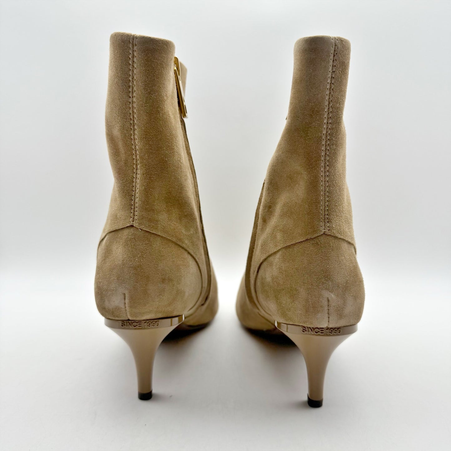 Franco Sarto Womens Anna Ankle Bootie US 8 M EU 38.5 Taupe Tan Suede NIB