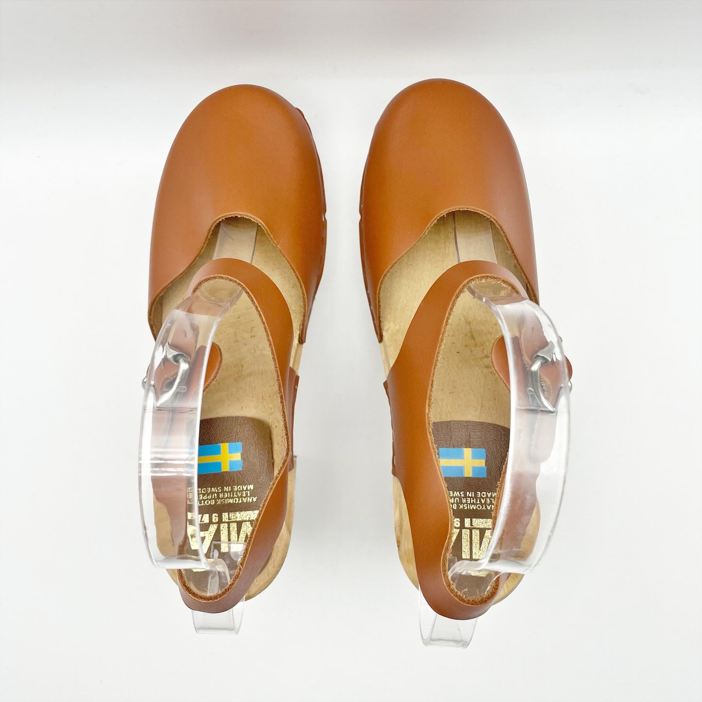 MIA Womens Abba Leather Clogs EU 38 US 8 M Brown Wooden Heel NWOB