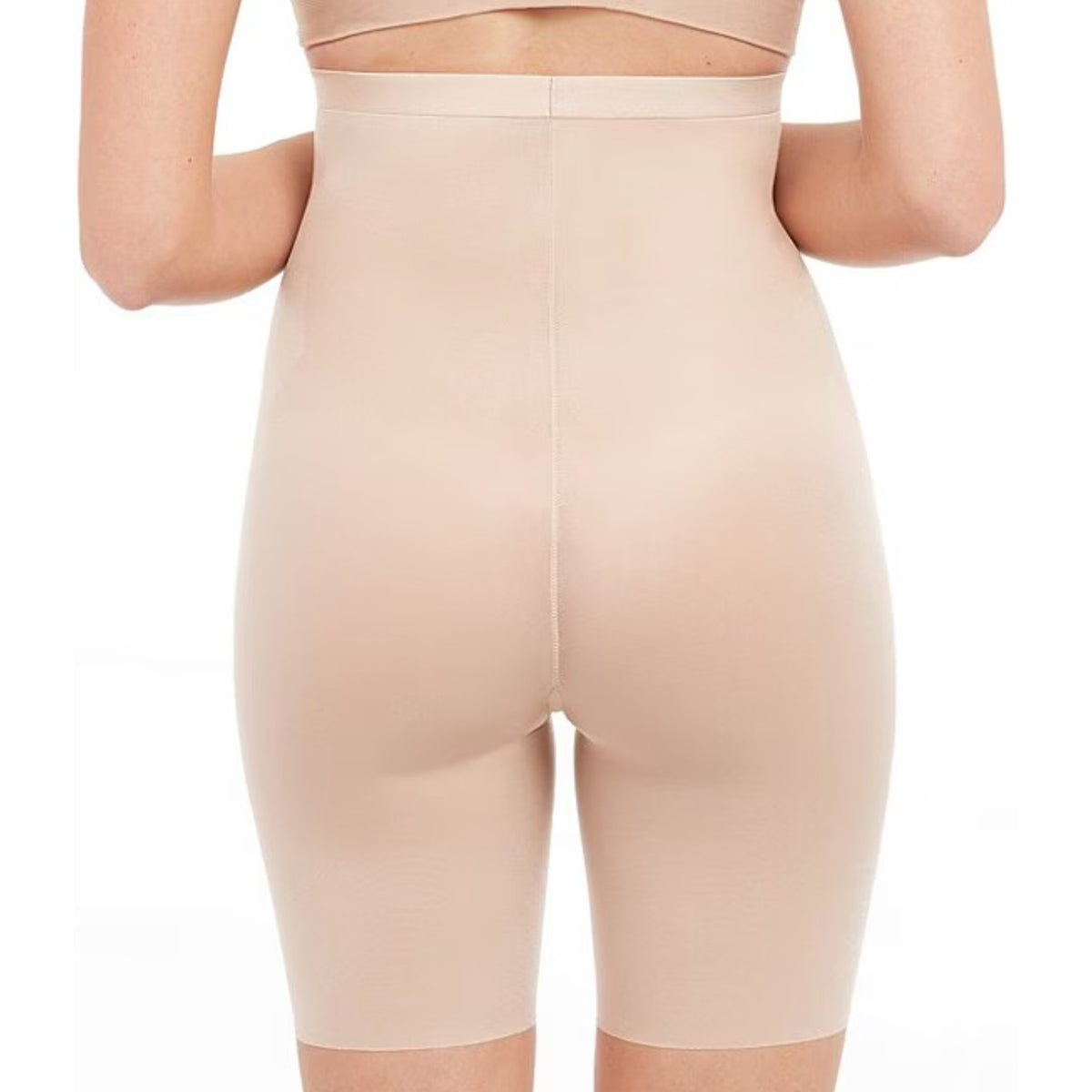 SPANX Invisible Shaping High Waisted Mid Thigh Shorts Small Champagne Beige NWT