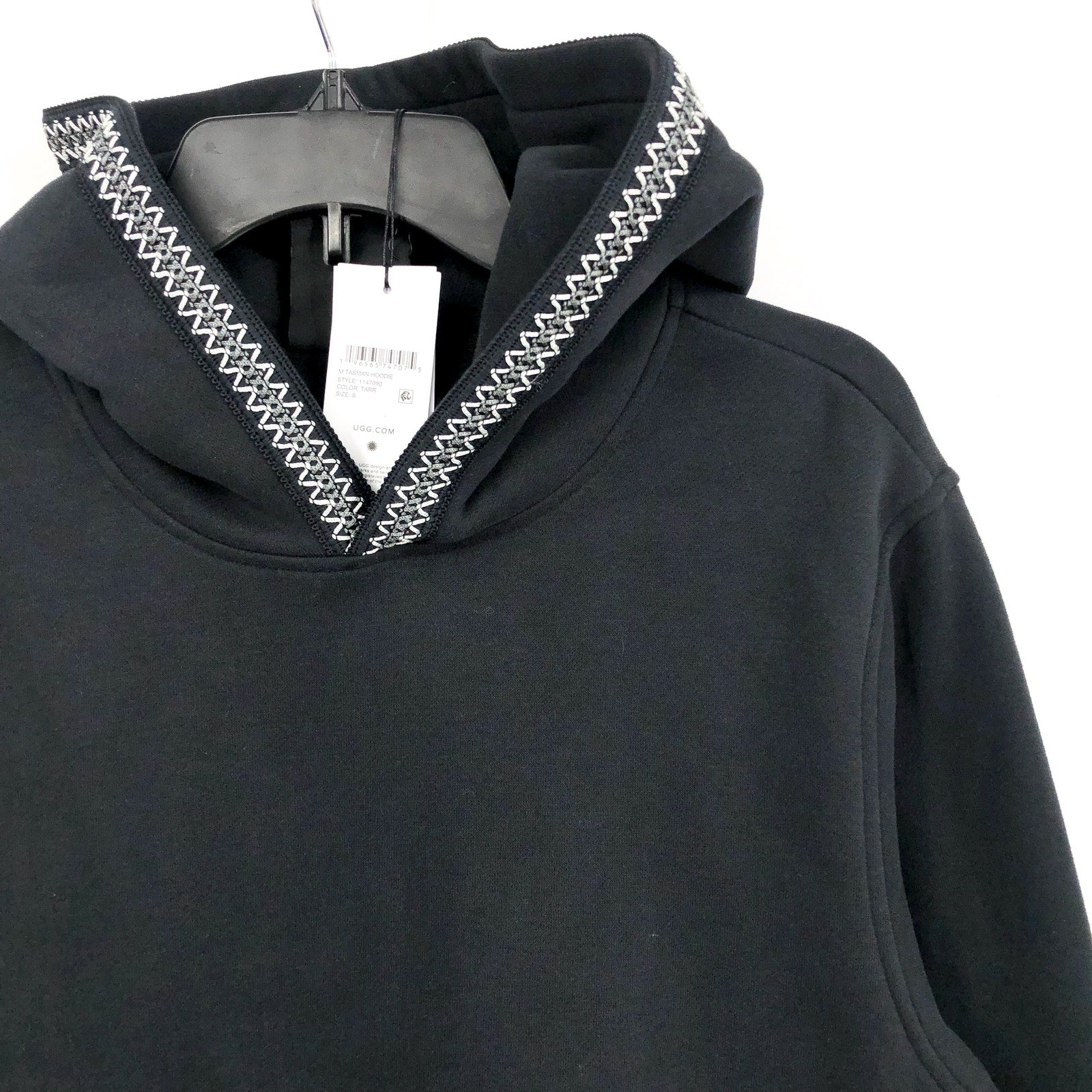 UGG Men's Tasman Pullover Hoodie Small Black Tarr Sweatshirt UGGBraid NWT