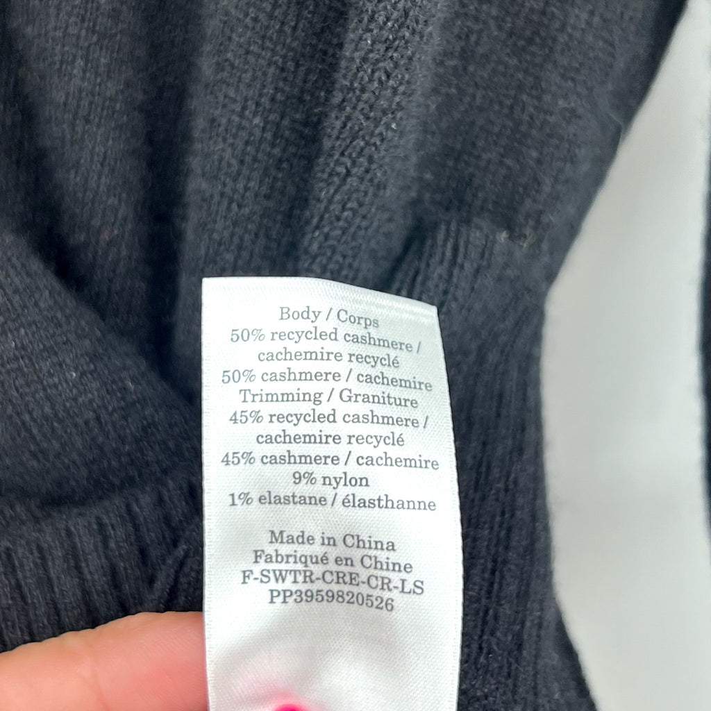EVERLANE Women's The Classic Crew Cashmere Sweater Large Black NWT