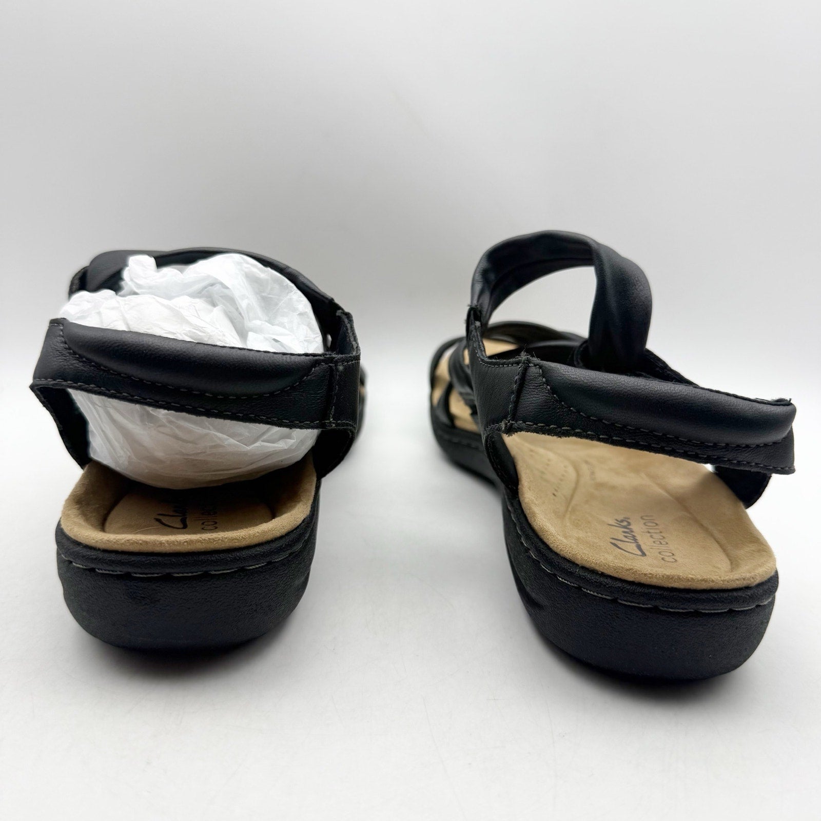 Clarks Womens Laurieann Bell Sandals US 11 M Black Leather NIB