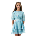 BARDOT Girl's Cindy Floral Cutout Dress Size 8 SMALL Blue Flora Puff Sleeve NWT