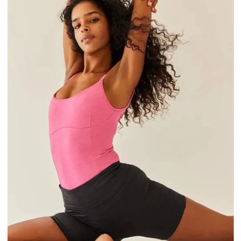 OUTDOOR VOICES Women's TechSweat Tank Leotard Bodysuit Large Pink Cerise NWT
