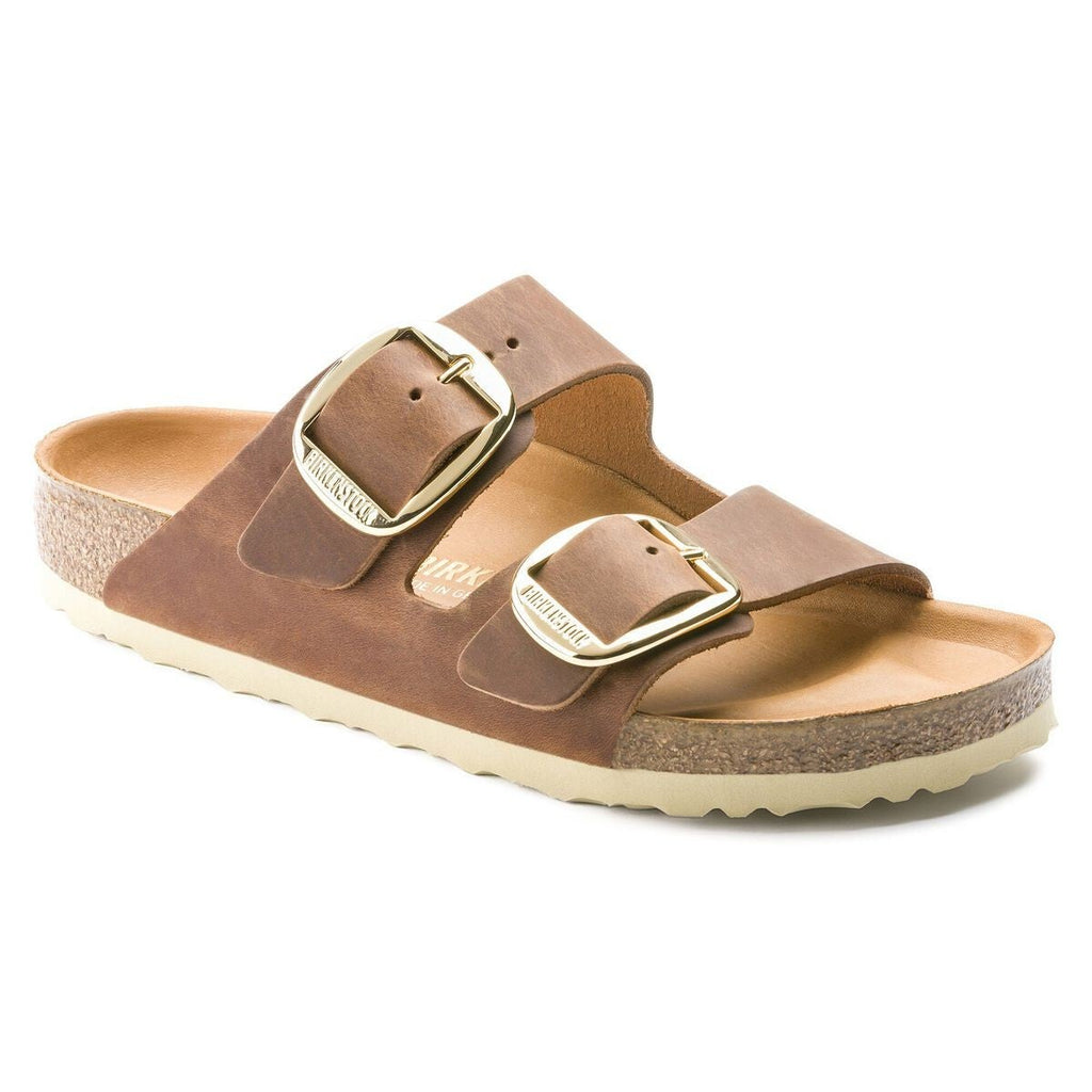 Birkenstock Womens Arizona Big Buckle Sandal EU 37 US 6 Narrow Brown Cognac NWOB