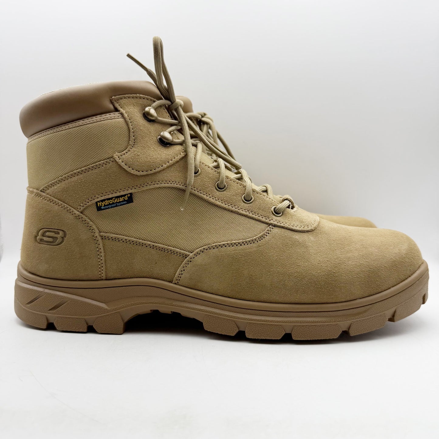 Skechers Mens Work Wascana Millit WP Boots US 15 Tan Leather Relaxed Fit NIB