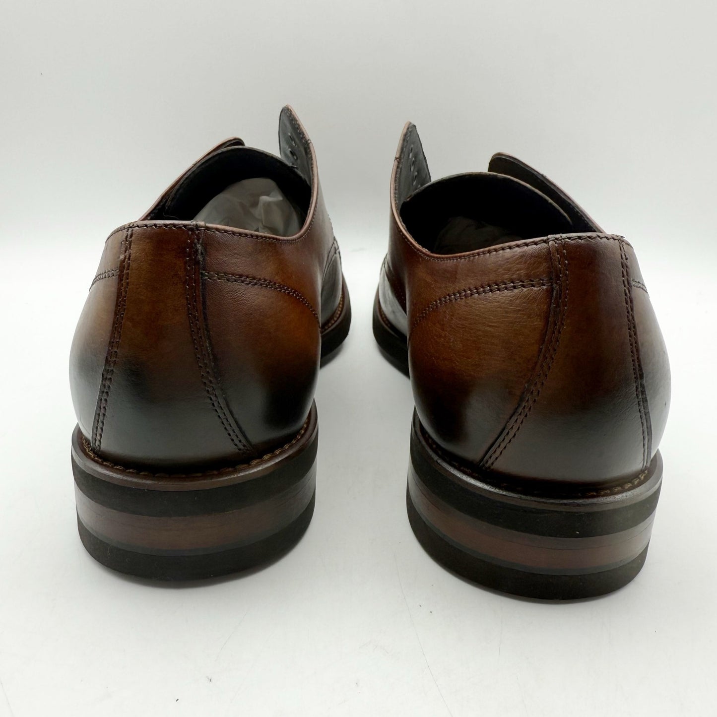 Johnston & Murphy Mens Ashford Cap Toe Dress Shoes US 9 M Brown Leather NIB