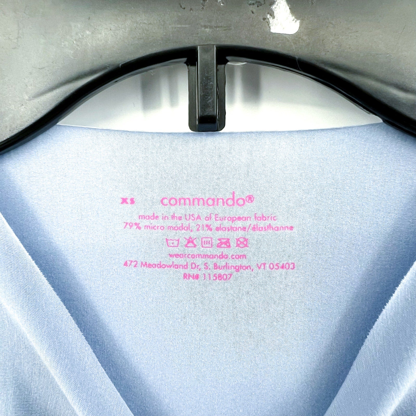 COMMANDO Women's Butter Crewneck Tank Bodysuit XS Pool Blue High Neck NWT