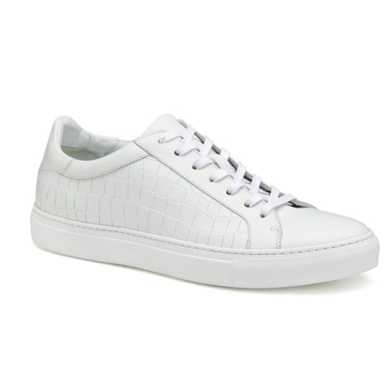 Johnston & Murphy Mens Jake Lace to Toe Casual Sneakers US 8.5 White Leather NIB