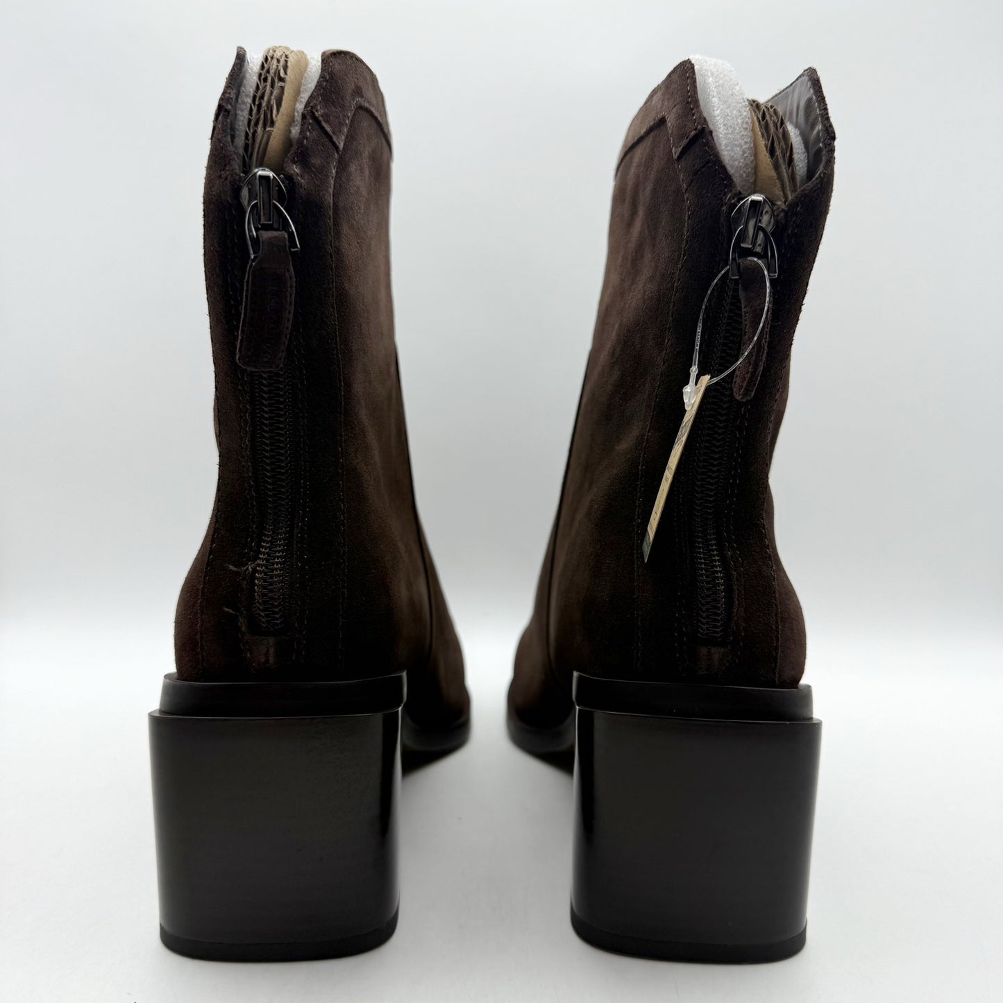 Vince Camuto Womens Kortimy Heeled Ankle Boot US 8 Wide EU 39 Brown Suede NIB