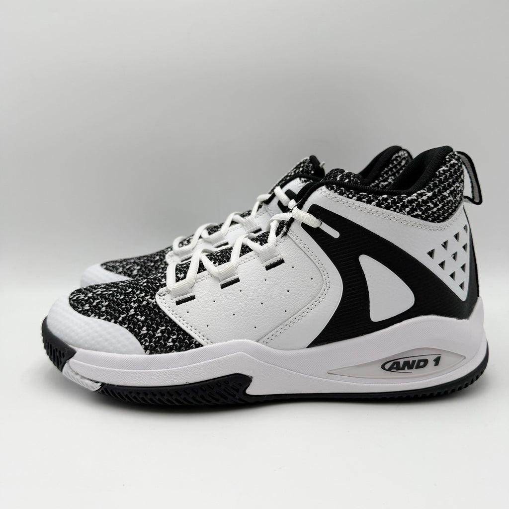 AND1 Mens Takeoff Basketball Shoes Size 11 EU 45 White Black Athletic NWOB