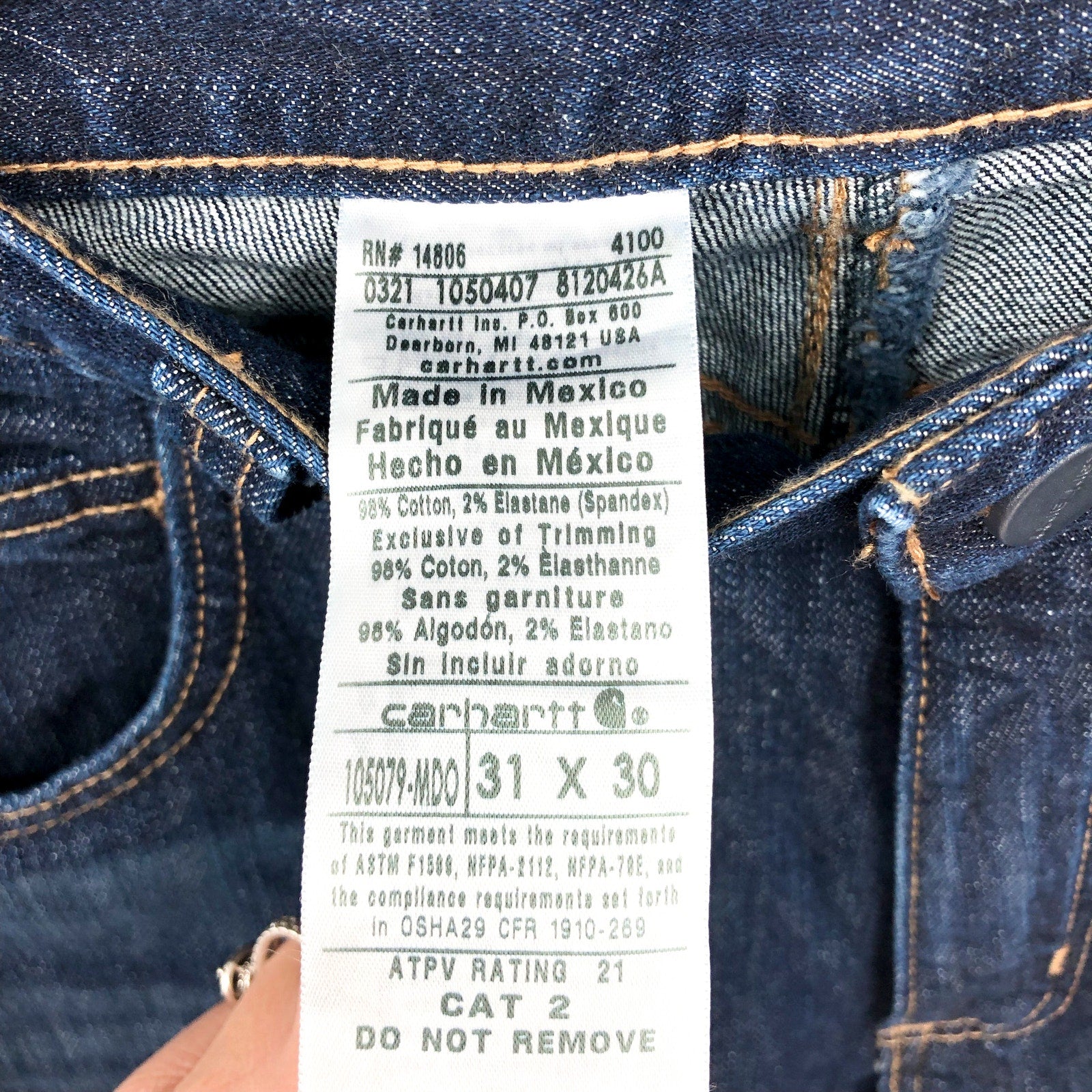 CARHARTT Men's FR Flex Relaxed Fit Jeans 31x30 Blue Midnight Indigo 5-Pocket NWT