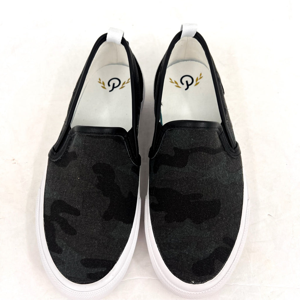 OFFICIAL PROGRAM Mens 7.5 Womens 9 STU-80 Slip On Sneakers Black White Camo NWOB