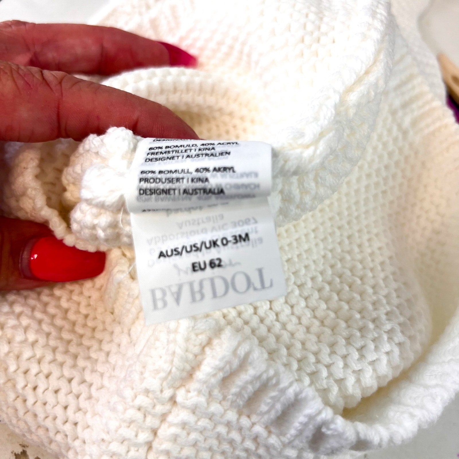 BARDOT JUNIOR Baby Girl Andi Knit Dress 0-3 Months Orchid White Sleeveless NWT