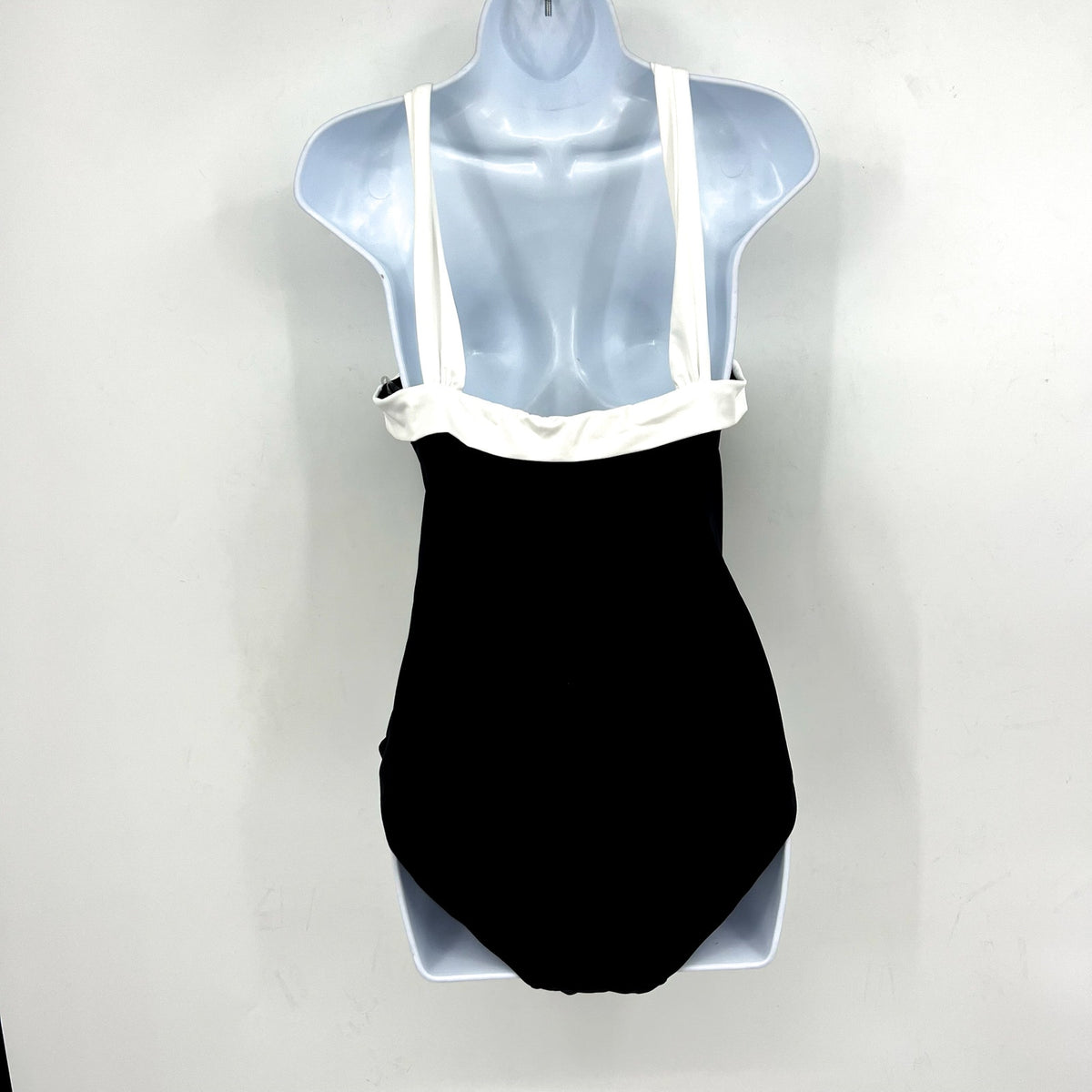 LAUREN RALPH LAUREN Bel Air One Piece Swimsuit Size 12 Black Cross High Neck NWT