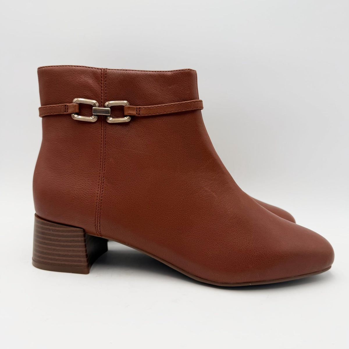 Clarks Womens Iridessa Air Ankle Boot Size 11 Wide EU 42.5 Brown Dark Tan NWOB