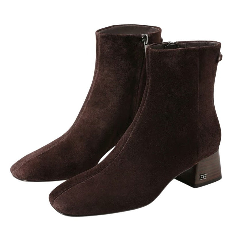 Sam Edelman Womens Paige Ankle Boots Size 11 M Dark Brown Suede NWOB