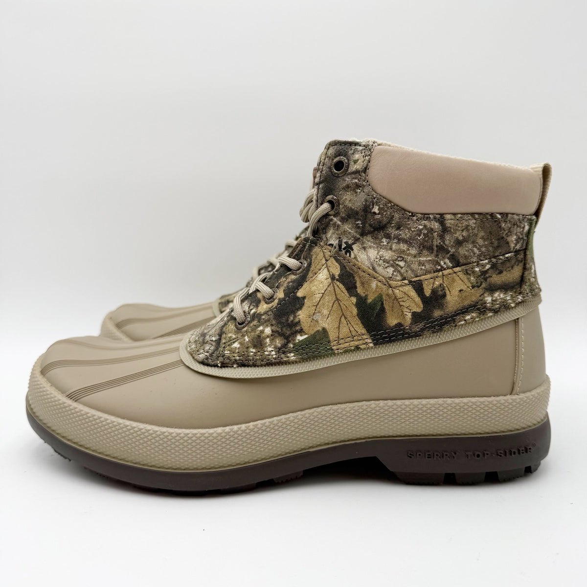 Sperry Mens Coldbay Chukka Realtree Duck Boots Size 8 M Green Tan Waterproof NIB