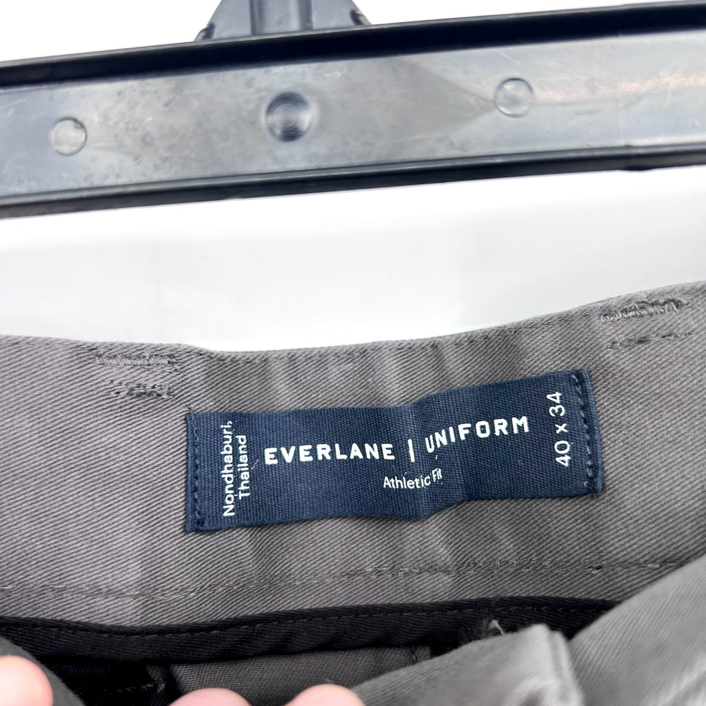 EVERLANE Uniform Mens Performance Chino Pants 40x34 Slate Grey Athletic Fit NWT