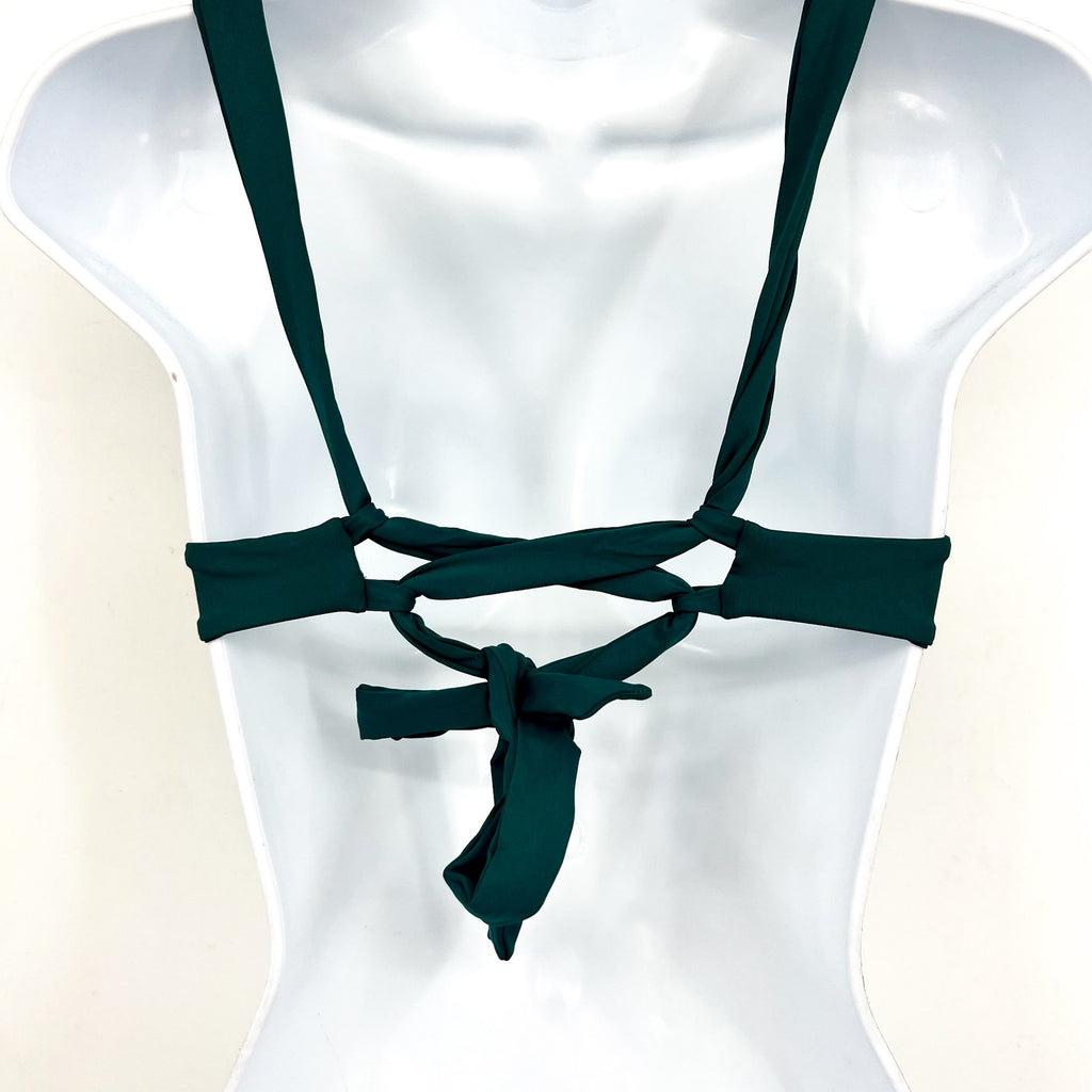 L*SPACE Women's Mako Bikini Top XS Deep Teal Green Bralette Underwire NWT