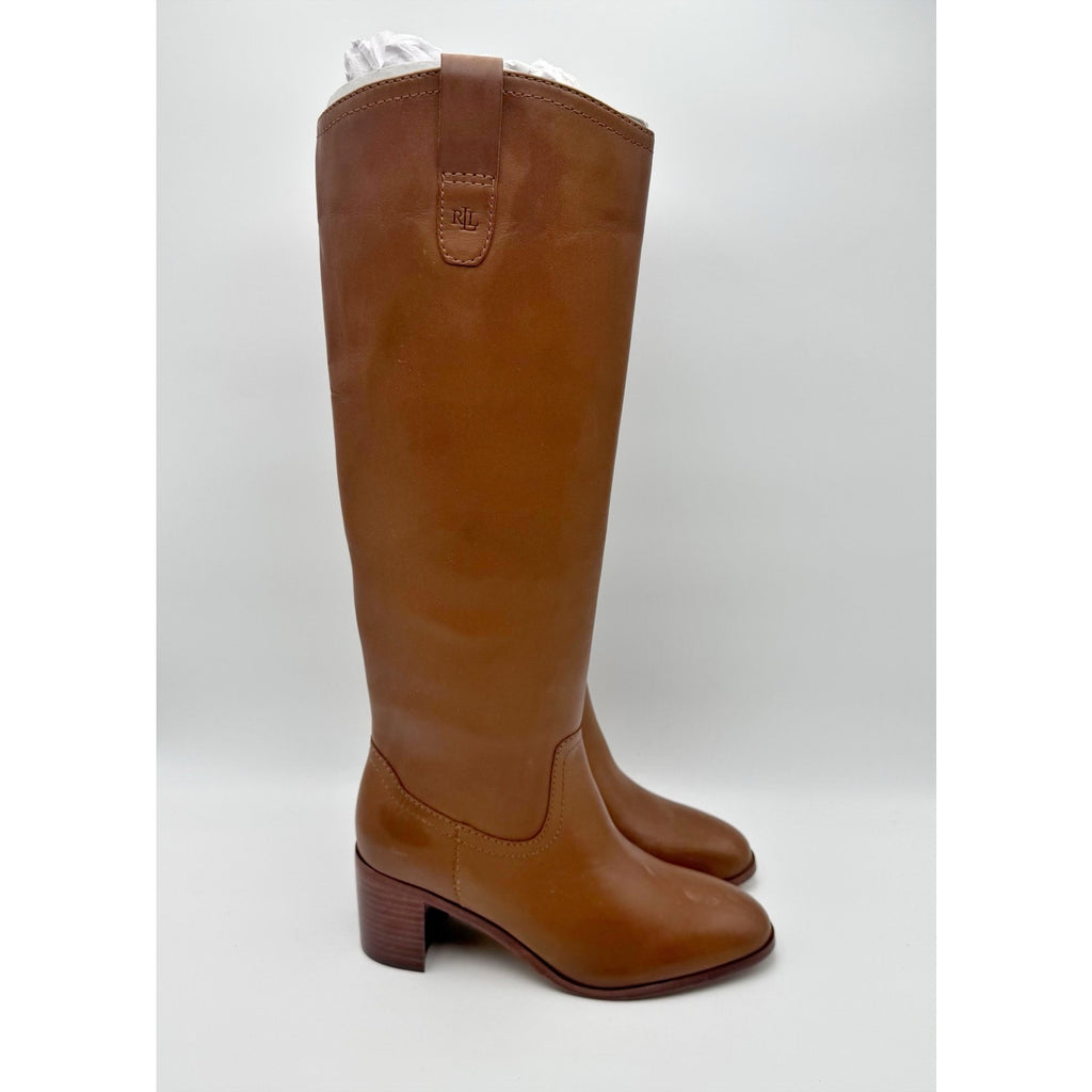 Lauren Ralph Lauren Womens Carla Knee High Boots US 5.5 B Brown Leather NIB
