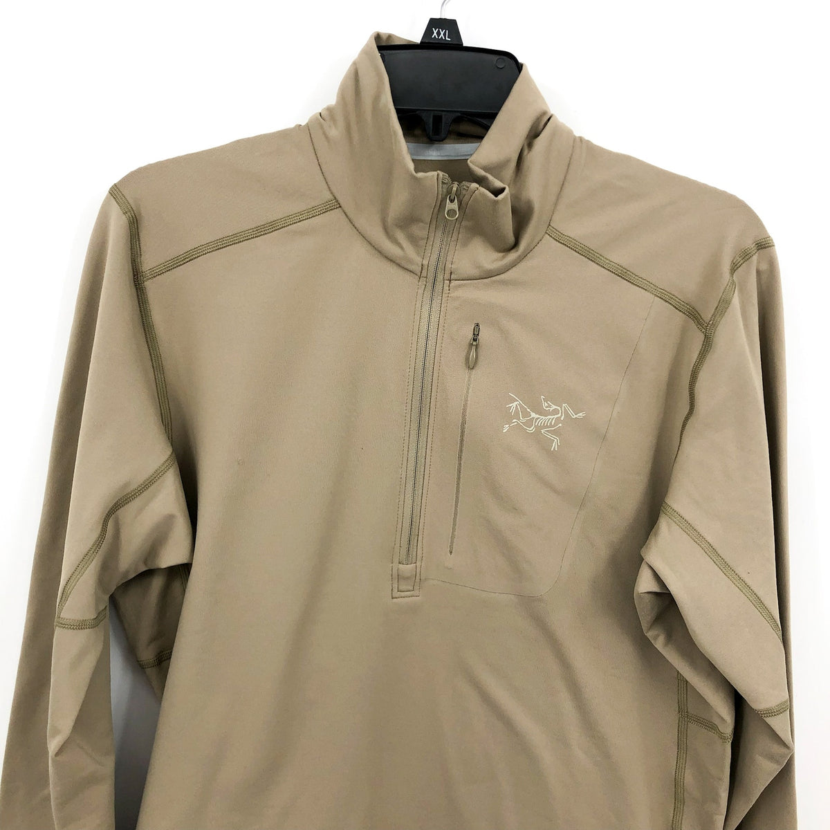 ARC'TERYX Men's Rho LT Zip Neck Sweatshirt Small Tan Smoke Bluff Lightweight NWT