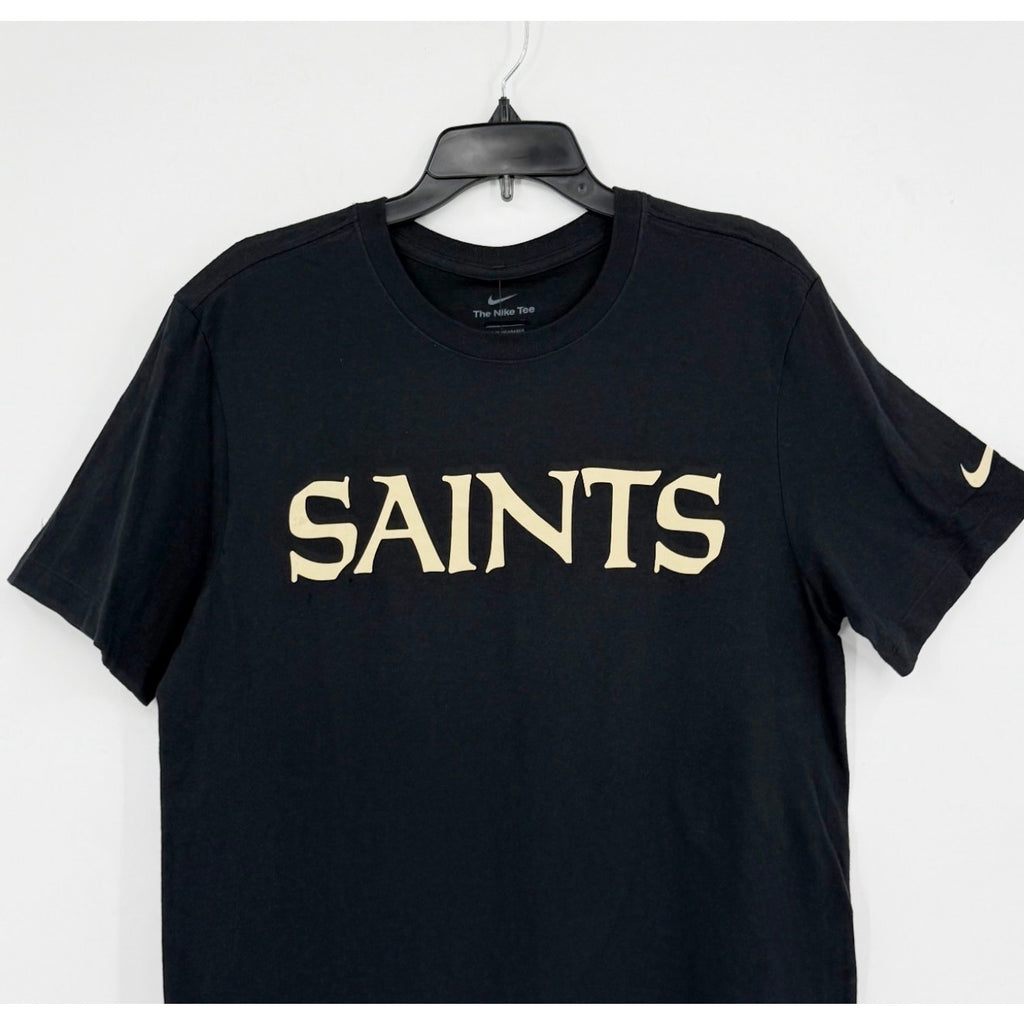 NIKE Mens New Orleans Saints Wordmark Essential T-Shirt Small Black NWT N199-00A