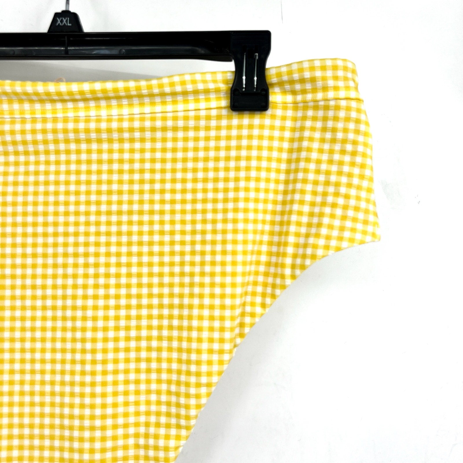 MADEWELL Prawn High-rise Bikini Bottom XL Yellow Chamomile Tea Seersucker NWT