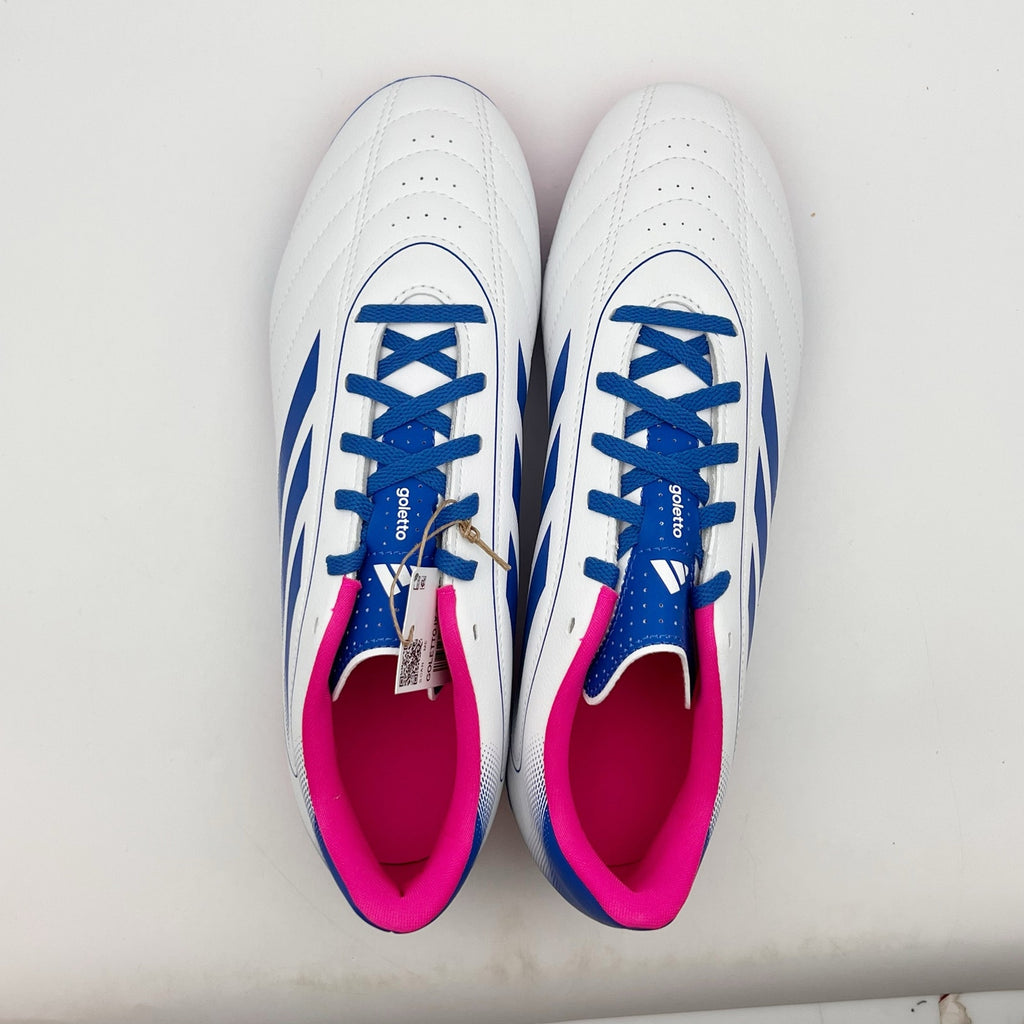 Adidas Goletto IX FG/MG Soccer Cleats Womens 10.5 Men 9.5 White Blue Pink NIB